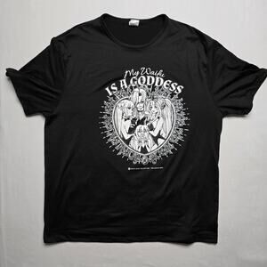 The Otaku Box Shirt Mens 2XL Black Anime Waifu Goddess Graphic Otaku T-Shirt